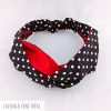 Traka zapetljanka, elastična traka za kosu crvena s crnim točkama kao Minnie Mouse