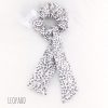 Scrunchie gumica za kosu s dugim trakama, leopard uzorak, pamučna