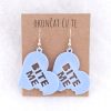 bite me naušnice u obliku srca s tekstom plave
