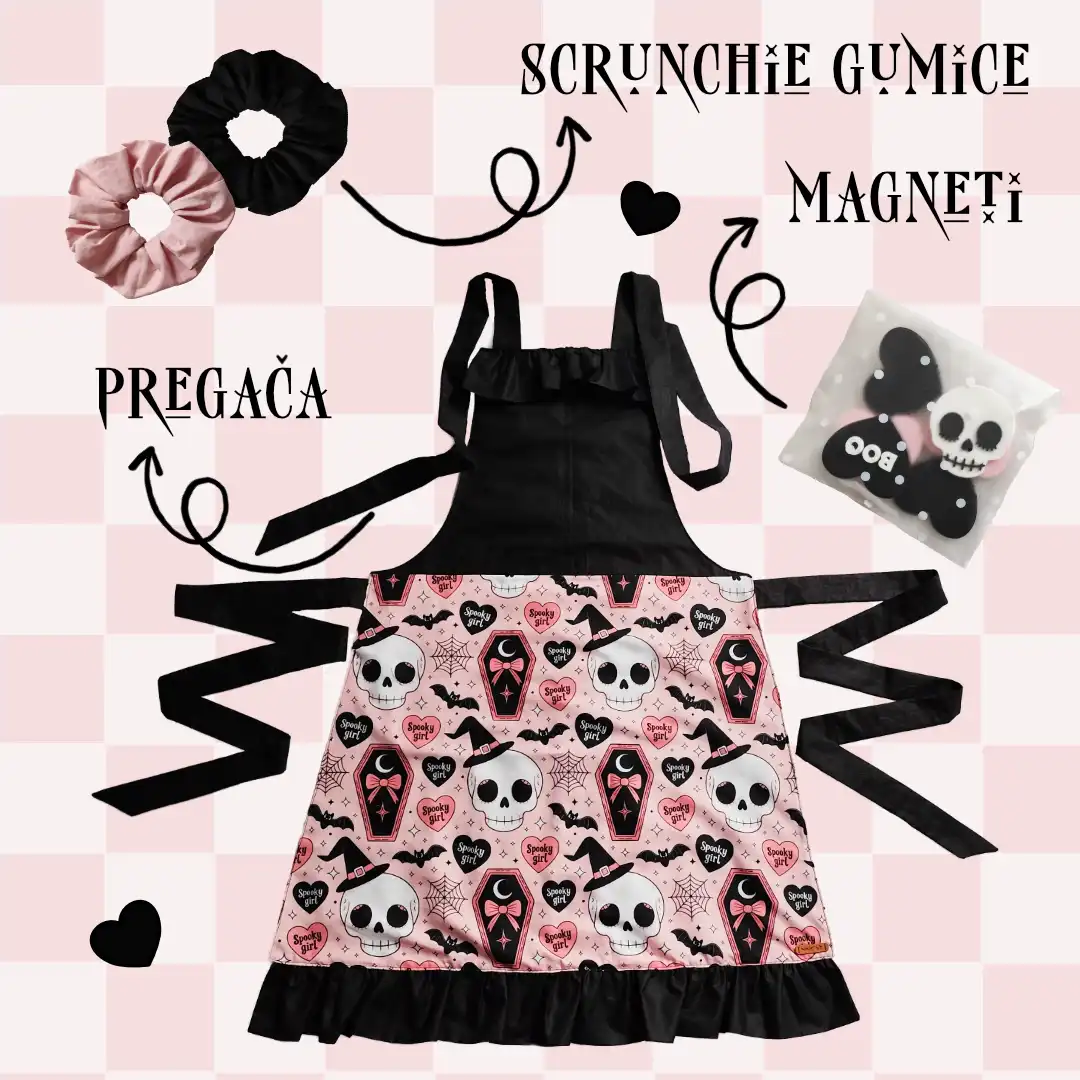 kitchen witch vjesticji set za kuharicu uzorak spooky girl sadrzaj